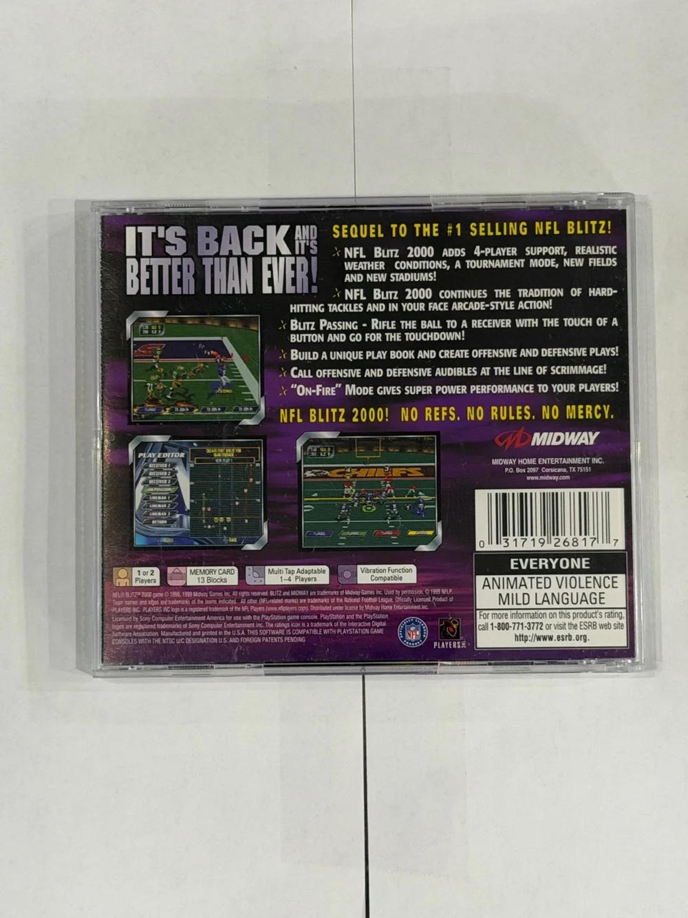 NFL Blitz 2000 PS1 Complete Black Label Tested